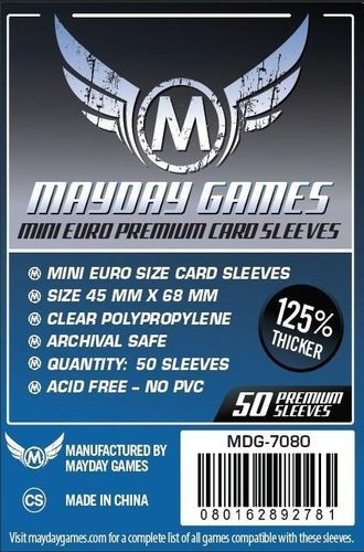 Premium Mini Euro Card Sleeves (50pcs) 45x68mm - 7080