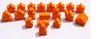 Carcassonne: Meeple - komplettes Spielfiguren-Set (19 Figuren) HOLZ Orange