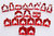 Carcassonne: Meeple - komplettes Spielfiguren-Set (19 Figuren) TRANSPARENT Rot