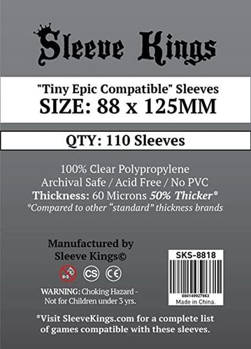 "Tiny Epic Compatible" Sleeves (110pcs) 88x125mm - 8818